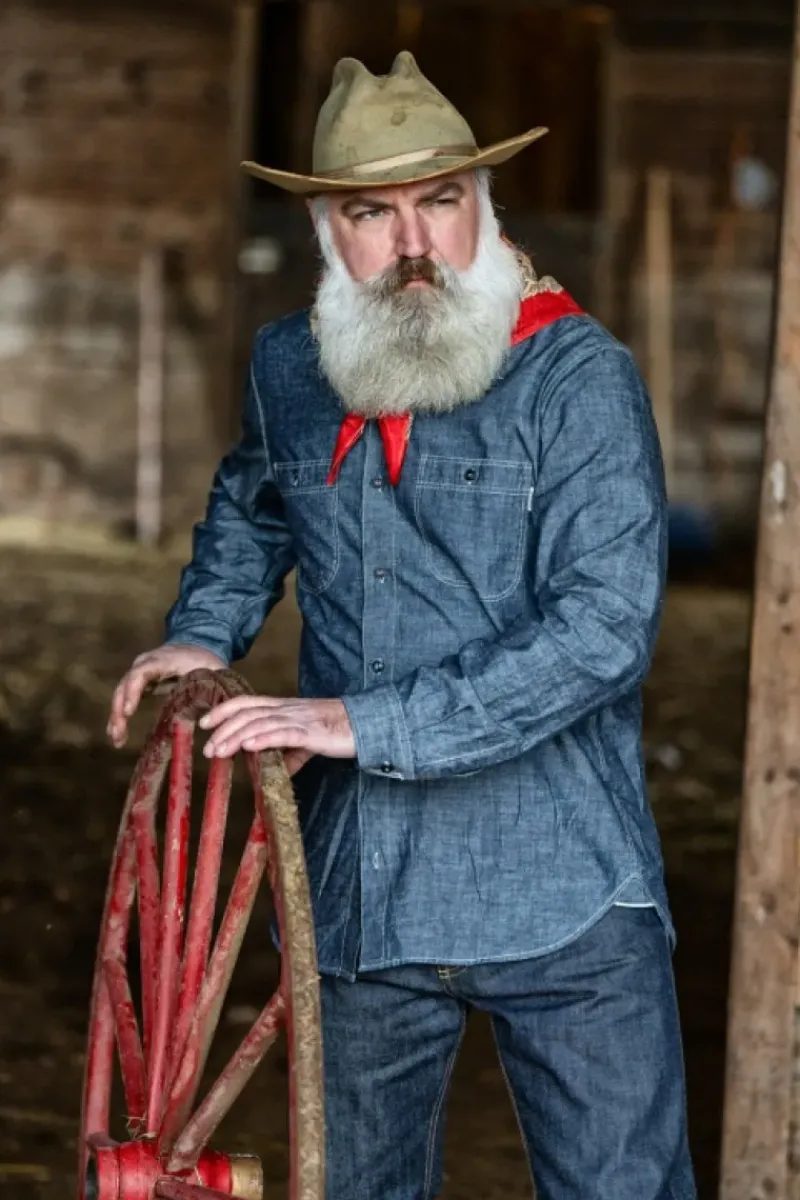 Uomo Roy Rogers Selvedge Bar|Camicie|Akansas Man Jap Selvedge Chambray Rinse
