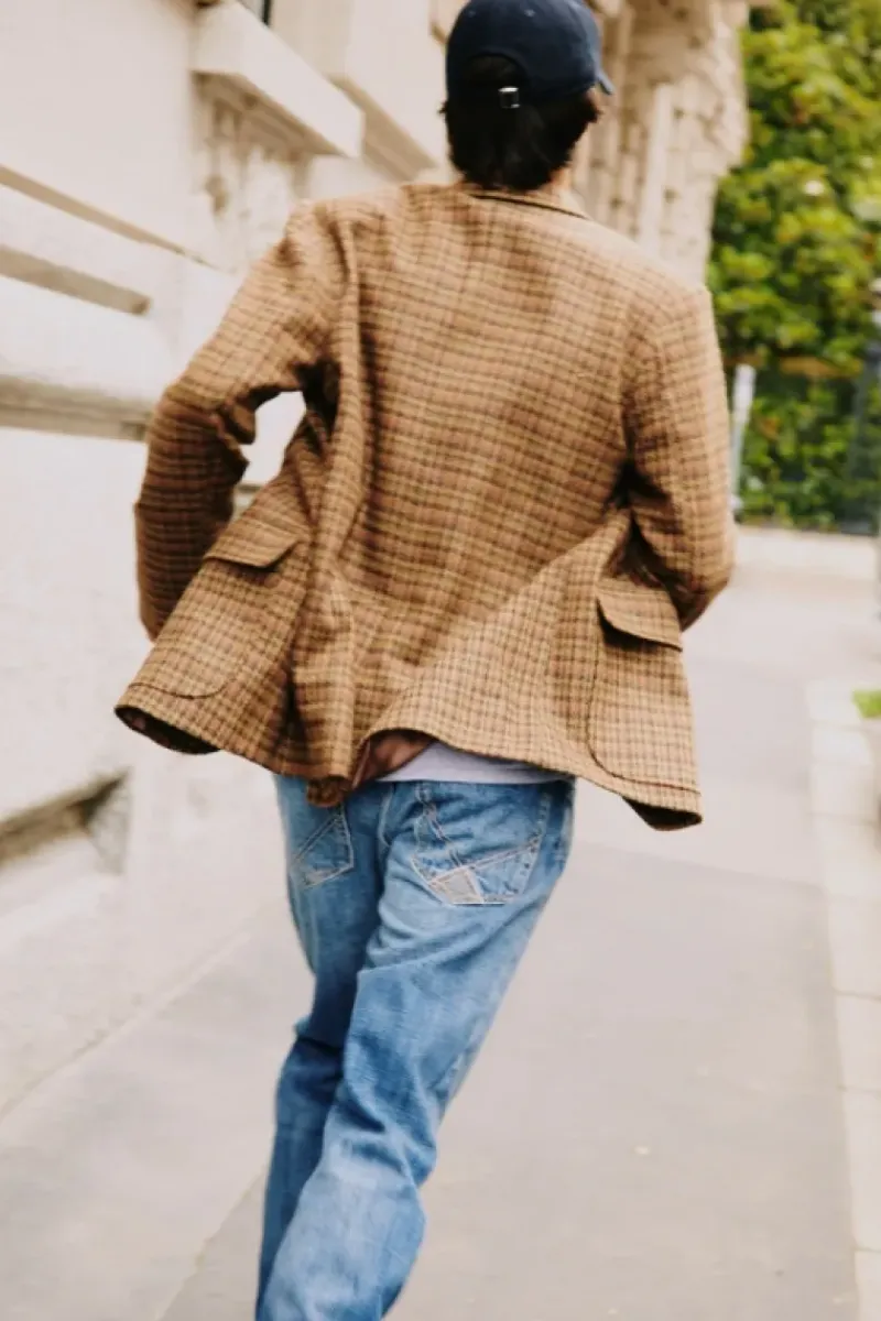 Uomo Roy Rogers Capispalla|Blazer New York In Lana Pied De Poule