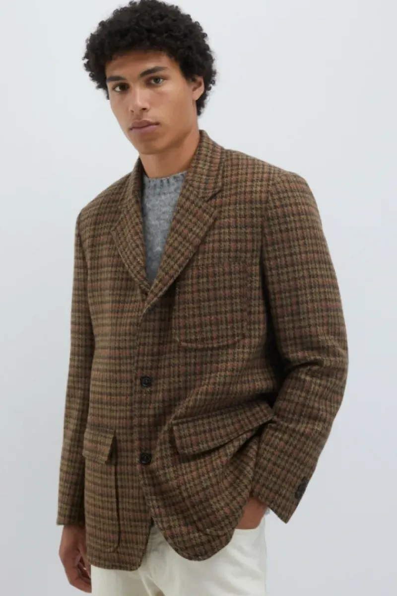Uomo Roy Rogers Capispalla|Blazer New York In Lana Pied De Poule