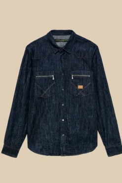 Uomo Roy Rogers Camicie|Camicia Western 70th Denim Cimosa Rinse