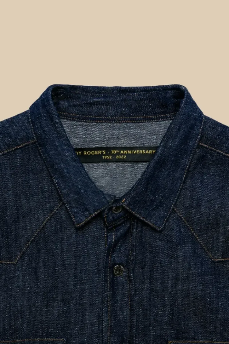 Uomo Roy Rogers Camicie|Camicia Western 70th Denim Cimosa Rinse