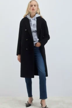 Donna Roy Rogers Capispalla|Cappotto Doppiopetto In Lana