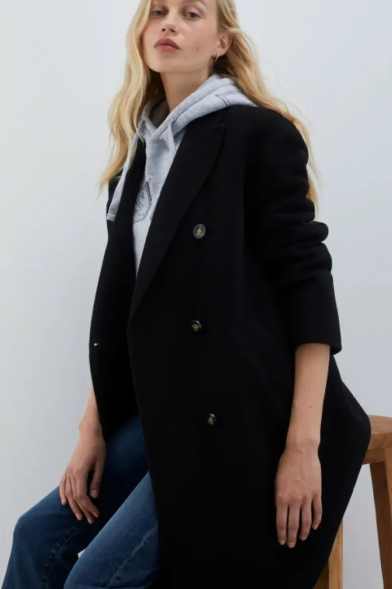 Donna Roy Rogers Capispalla|Cappotto Doppiopetto In Lana