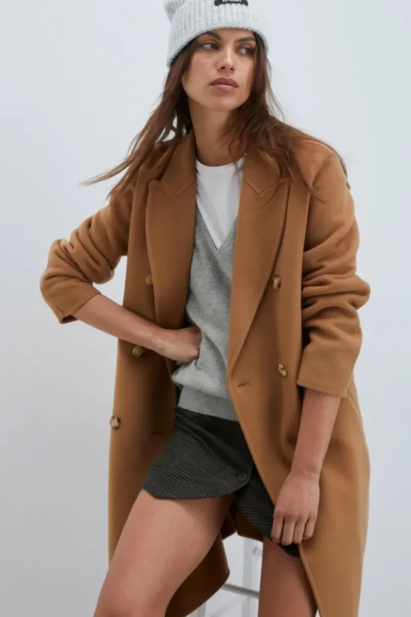 Donna Roy Rogers Capispalla|Cappotto Doppiopetto In Lana
