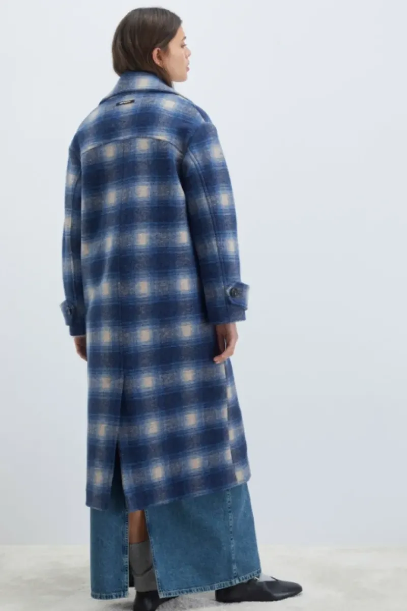 Donna Roy Rogers Capispalla|Cappotto Doppiopetto In Lana Check