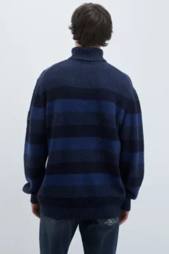 Uomo Roy Rogers Maglieria E Felpe|Dolcevita Multistripe In Lana E Cashmere