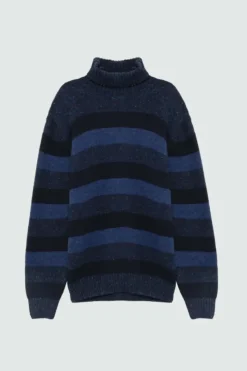 Uomo Roy Rogers Maglieria E Felpe|Dolcevita Multistripe In Lana E Cashmere