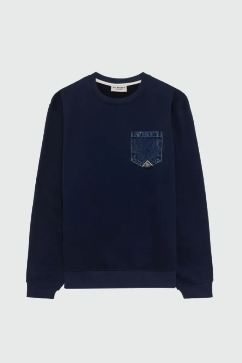 Uomo Roy Rogers Maglieria E Felpe|Felpa Pocket Girocollo Brushed
