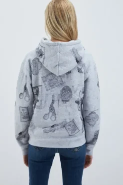 Donna Roy Rogers Maglieria E Felpe|Felpa Roy Roger's Block Print Con Cappuccio