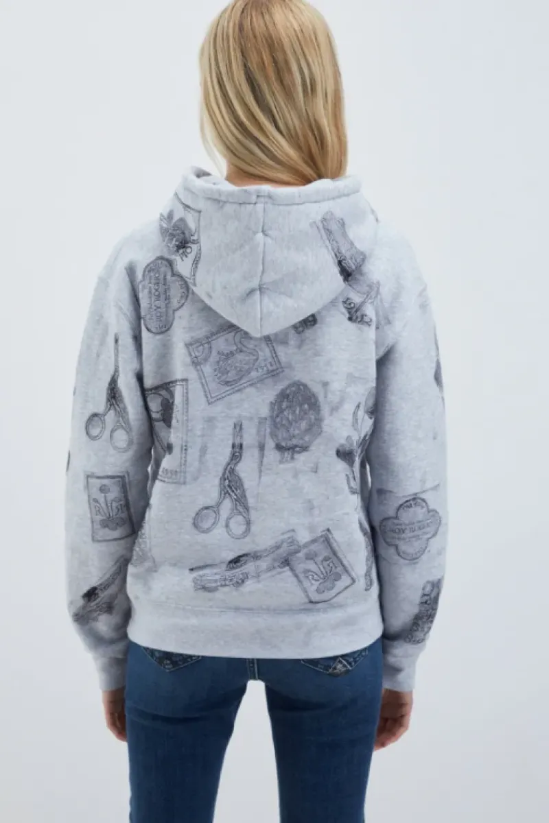 Donna Roy Rogers Maglieria E Felpe|Felpa Roy Roger's Block Print Con Cappuccio