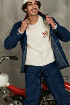 Uomo Roy Rogers Capispalla|Giacca Carcere 70th Denim Cimosa Rinse