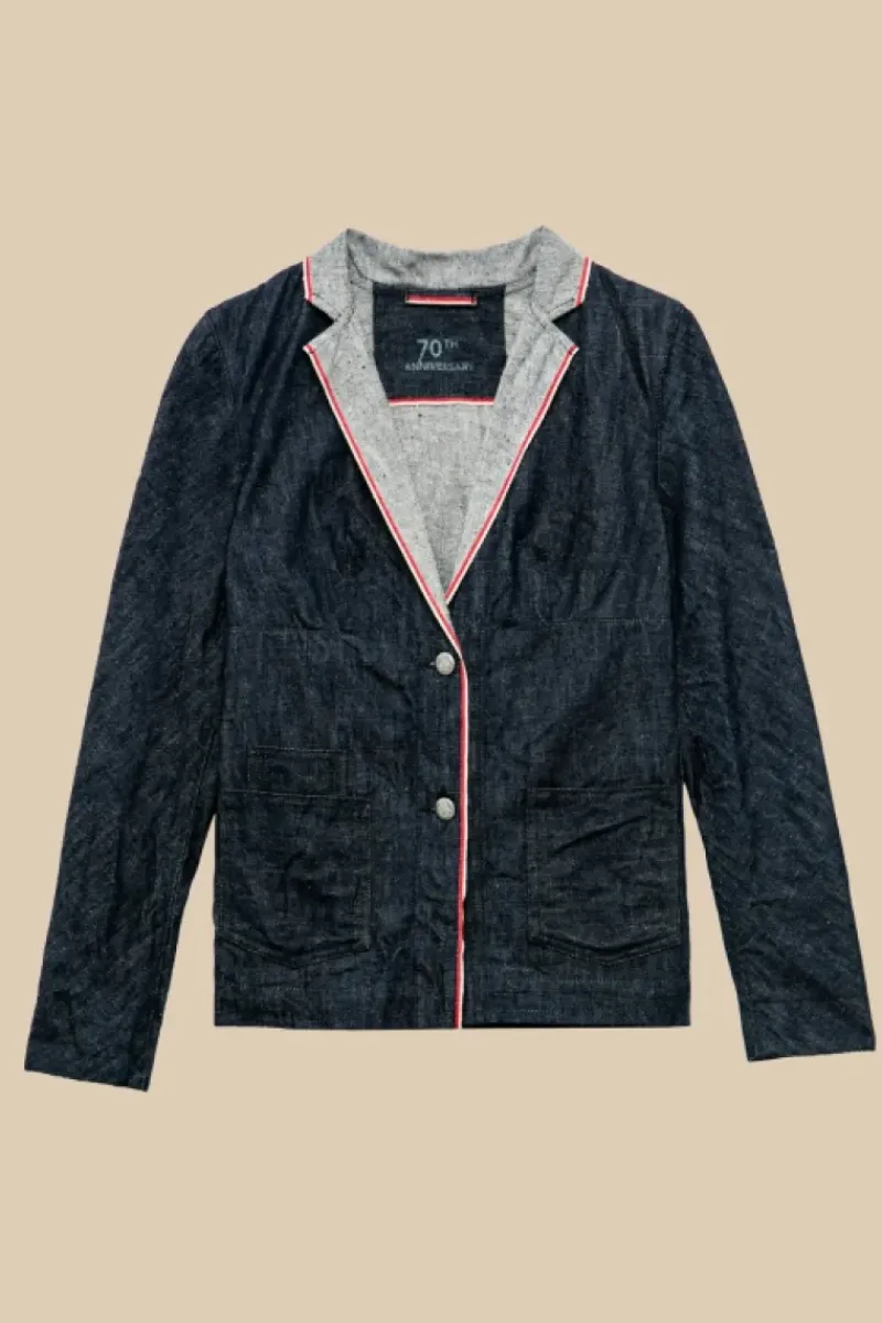 Donna Roy Rogers Capispalla|Giacca Destrutturata 70th Denim Cimosa Rinse