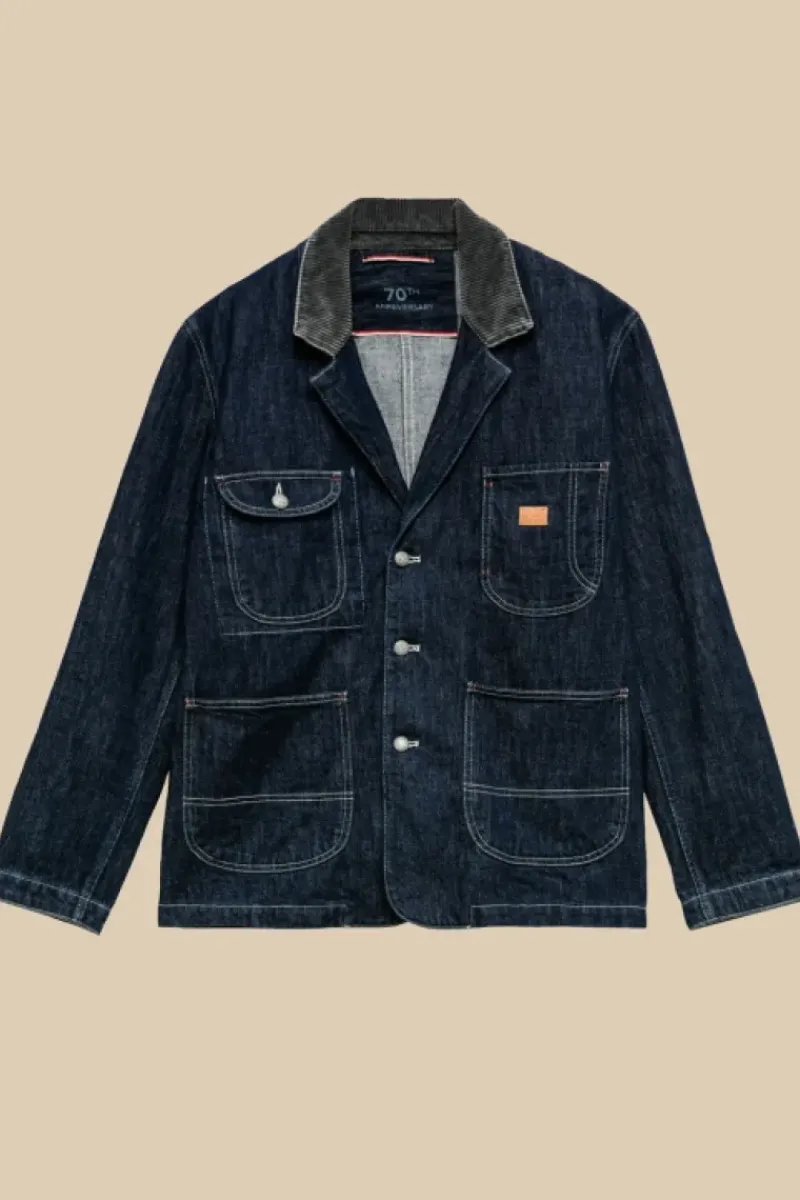 Uomo Roy Rogers Capispalla|Giacca Lavoro 70th Denim Cimosa Rinse