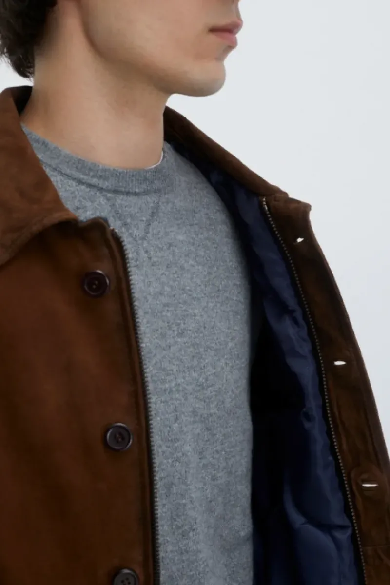 Uomo Roy Rogers Capispalla|Giacca Newman In Suede Vintage