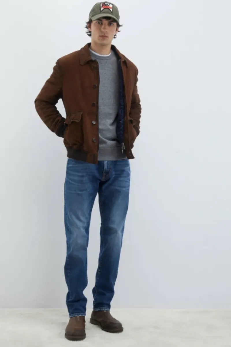 Uomo Roy Rogers Capispalla|Giacca Newman In Suede Vintage
