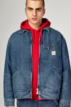 Uomo Roy Rogers Roy Roger's X Dave's Ny|Capispalla|Giacca Work Roy Roger's X Dave's Ny In Denim Vintage