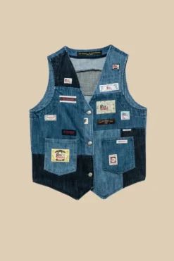 Donna Roy Rogers Capispalla|Gilet Patchwork 70th Denim Rinse