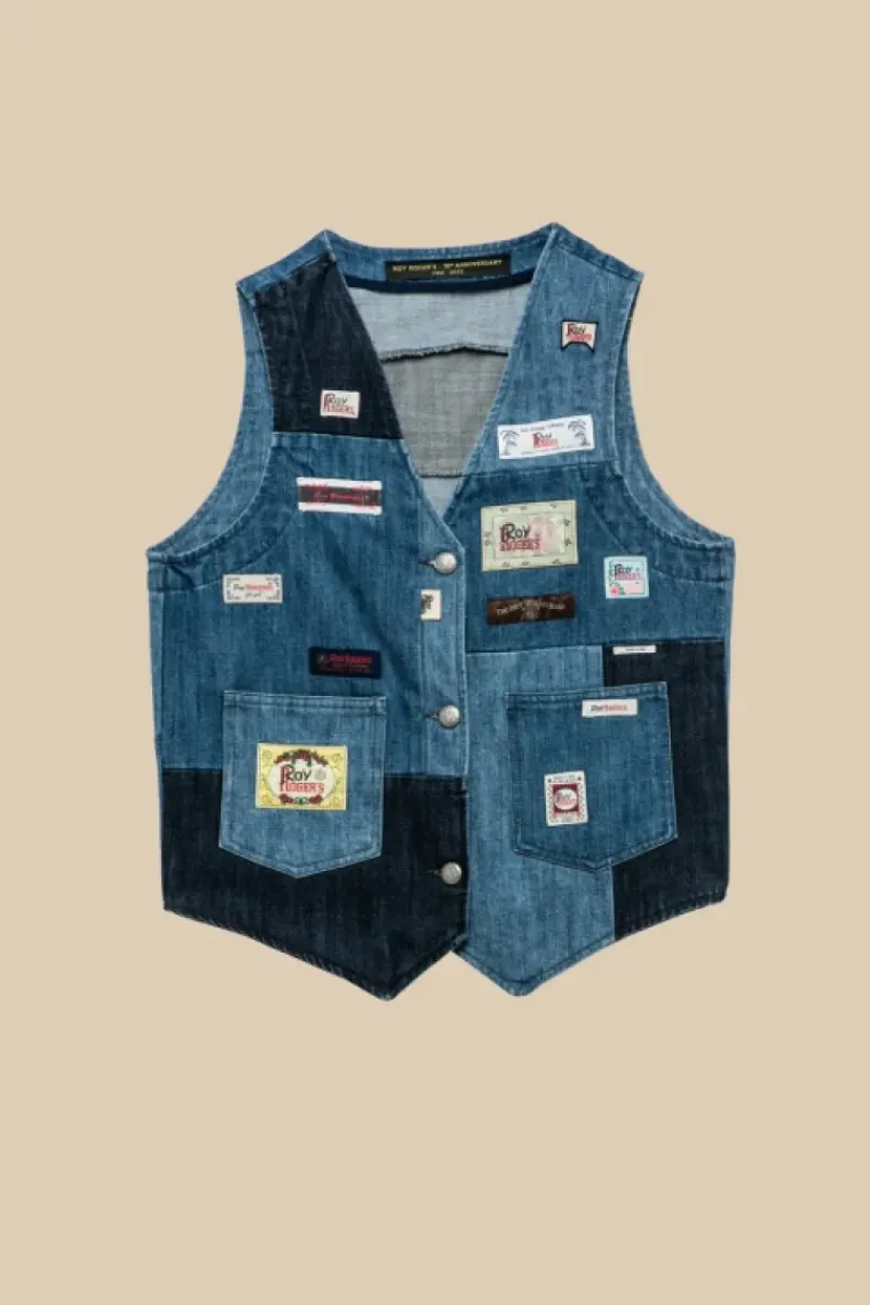 Donna Roy Rogers Capispalla|Gilet Patchwork 70th Denim Rinse