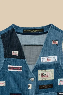 Donna Roy Rogers Capispalla|Gilet Patchwork 70th Denim Rinse
