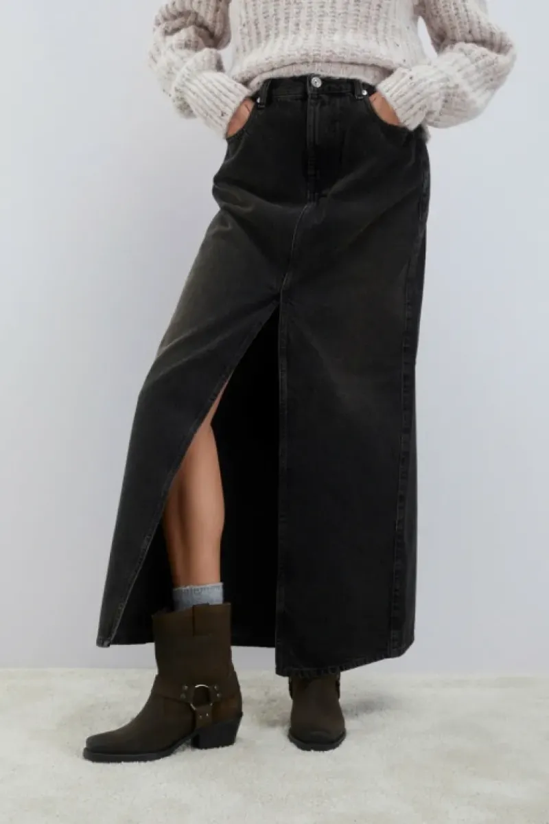 Donna Roy Rogers Pantaloni E Gonne|Gonna Jinny In Denim Black