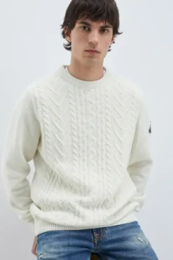 Uomo Roy Rogers Maglieria E Felpe|Maglia Girocollo In Lana E Cashmere Fisherman