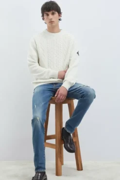 Uomo Roy Rogers Maglieria E Felpe|Maglia Girocollo In Lana E Cashmere Fisherman