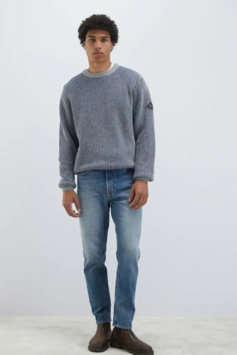 Uomo Roy Rogers Maglieria E Felpe|Maglia Girocollo In Lana E Cashmere Bicolor