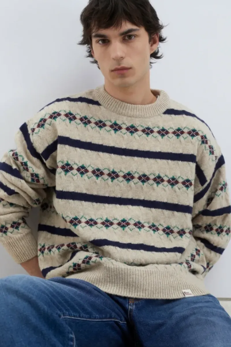 Uomo Roy Rogers Maglieria E Felpe|Maglia Girocollo Vintage In Lana Shetland