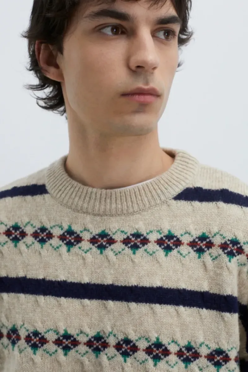 Uomo Roy Rogers Maglieria E Felpe|Maglia Girocollo Vintage In Lana Shetland