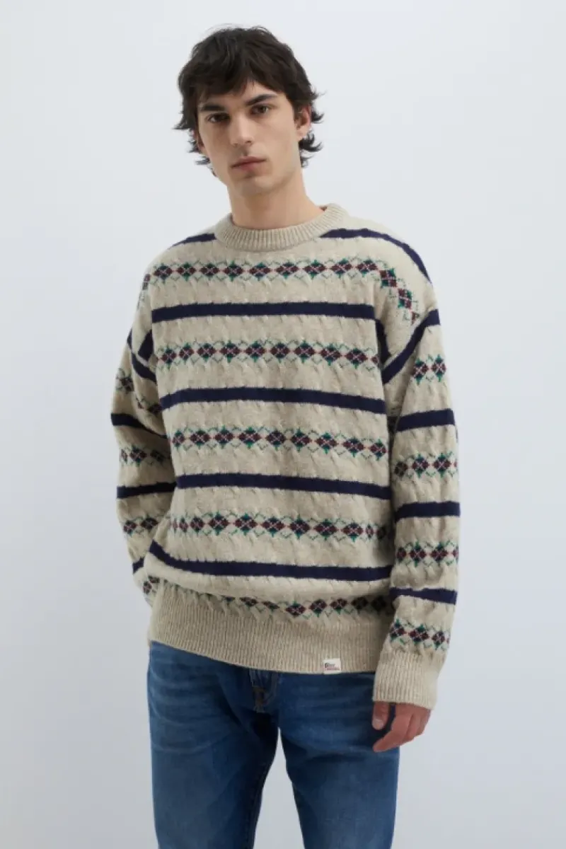 Uomo Roy Rogers Maglieria E Felpe|Maglia Girocollo Vintage In Lana Shetland