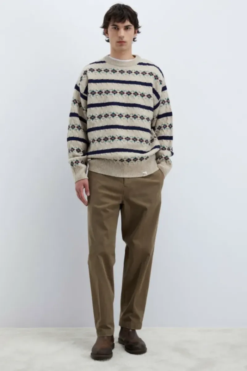Uomo Roy Rogers Pantaloni|Pantalone Chino Ivy In Gabardina
