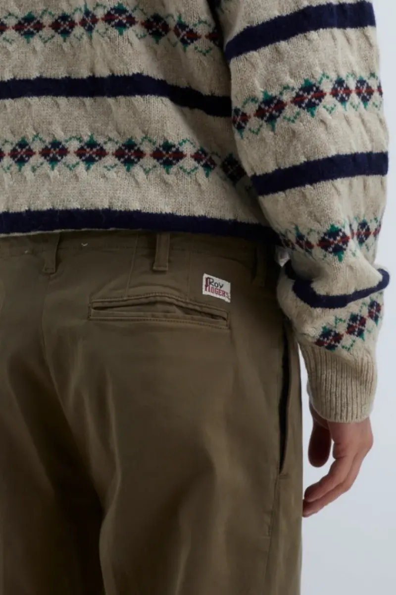 Uomo Roy Rogers Pantaloni|Pantalone Chino Ivy In Gabardina