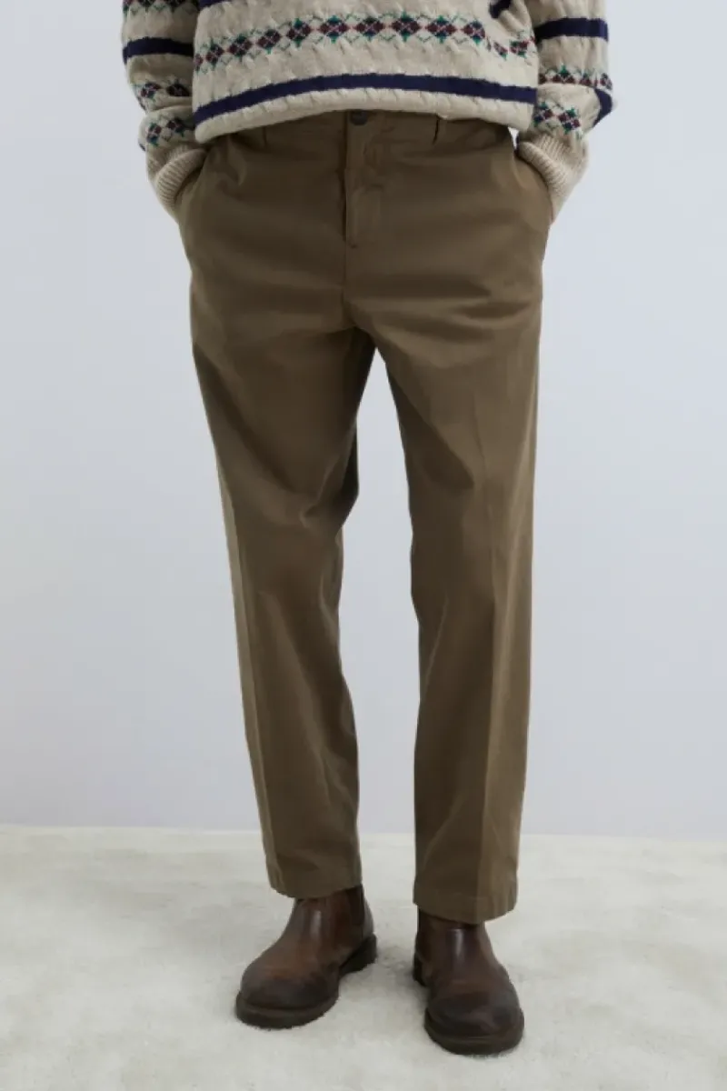 Uomo Roy Rogers Pantaloni|Pantalone Chino Ivy In Gabardina