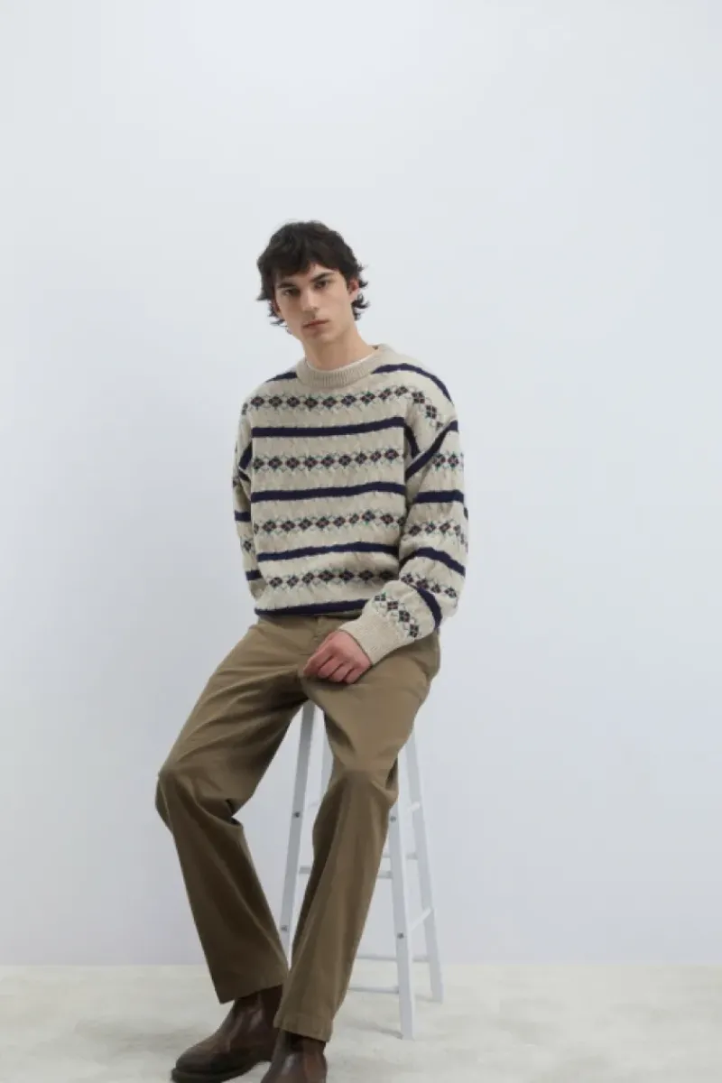 Uomo Roy Rogers Pantaloni|Pantalone Chino Ivy In Gabardina