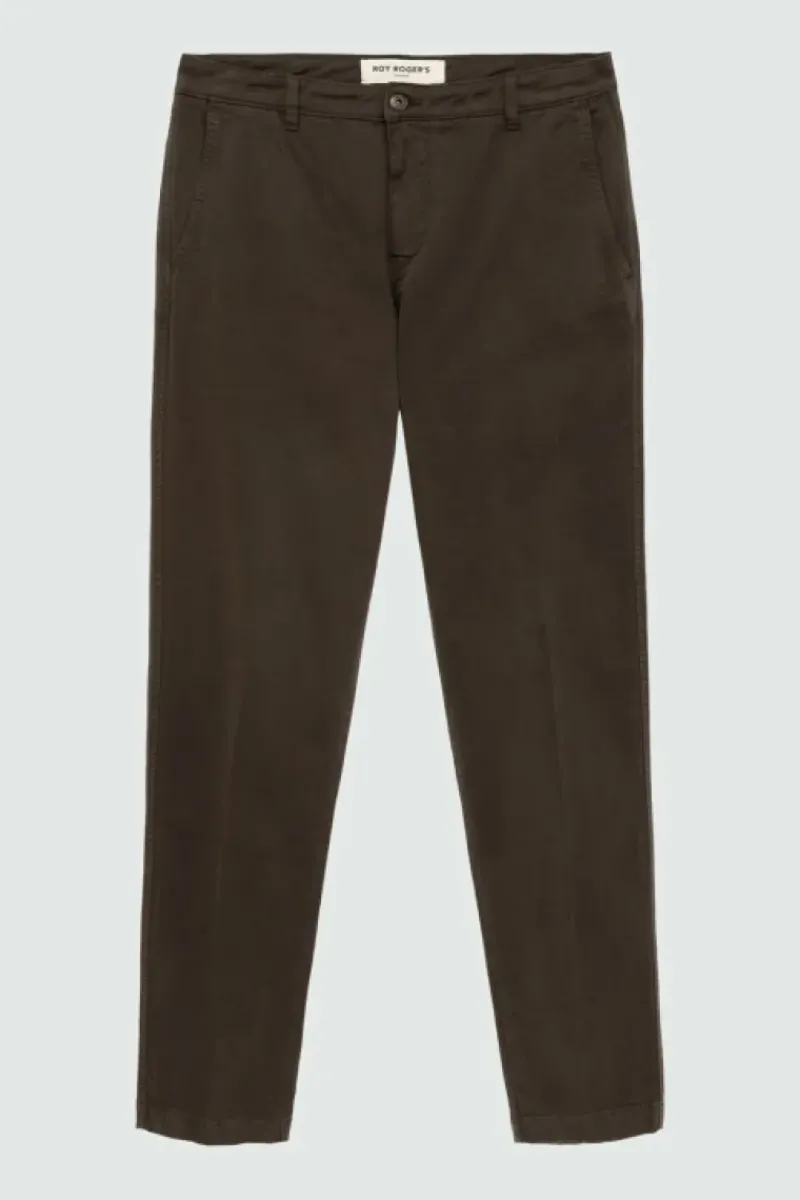 Uomo Roy Rogers Pantaloni|Pantalone Chino Smart In Gabardina