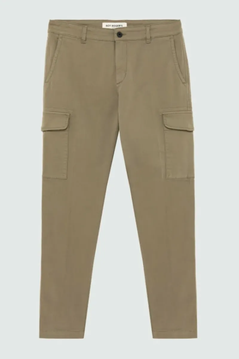 Uomo Roy Rogers Pantaloni|Pantalone City Cargo In Gabardina