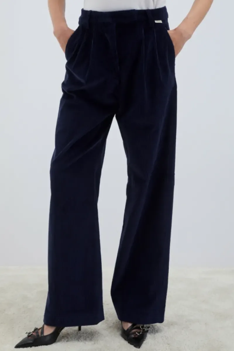 Donna Roy Rogers Pantaloni E Gonne|Pantalone Dad In Velluto