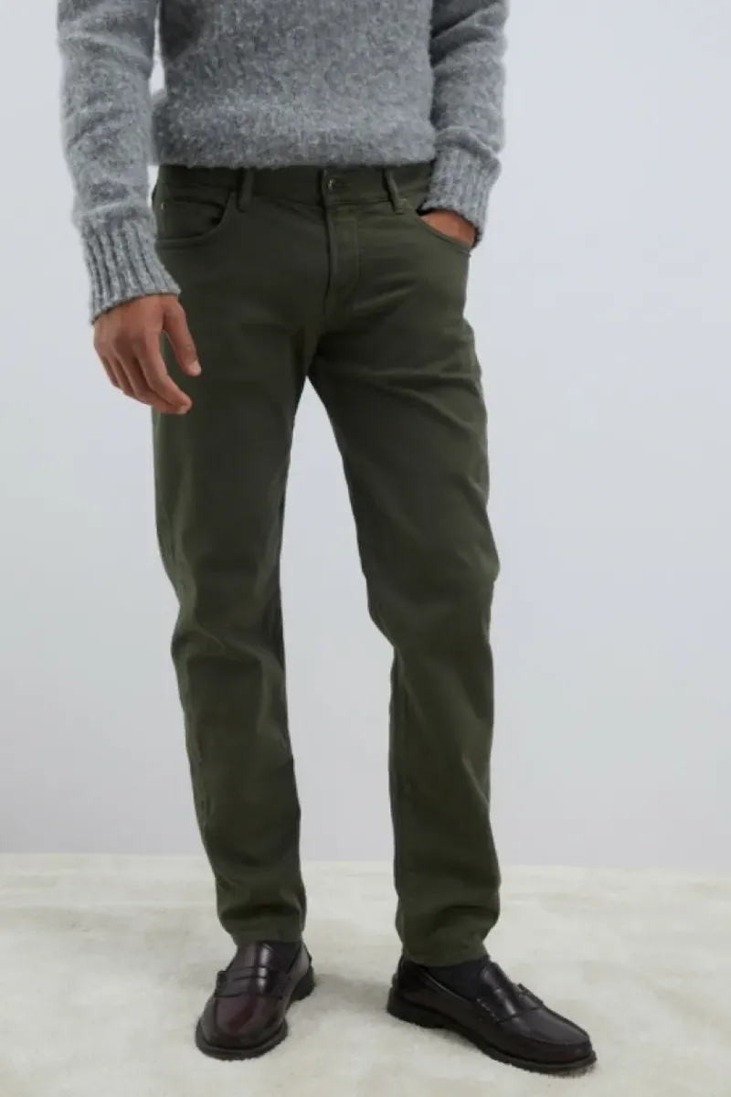 Uomo Roy Rogers Pantaloni|Pantalone 517 Plain In Gabardina