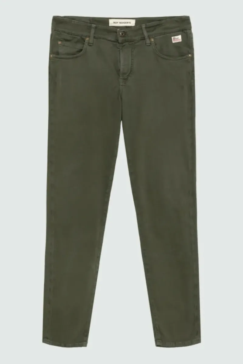 Uomo Roy Rogers Pantaloni|Pantalone 517 Plain In Gabardina