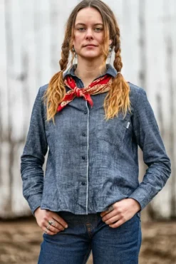 Donna Roy Rogers Camicie|Selvedge Bar|Shirt Tiny Woman Jap Selvedge Chambray Rinse