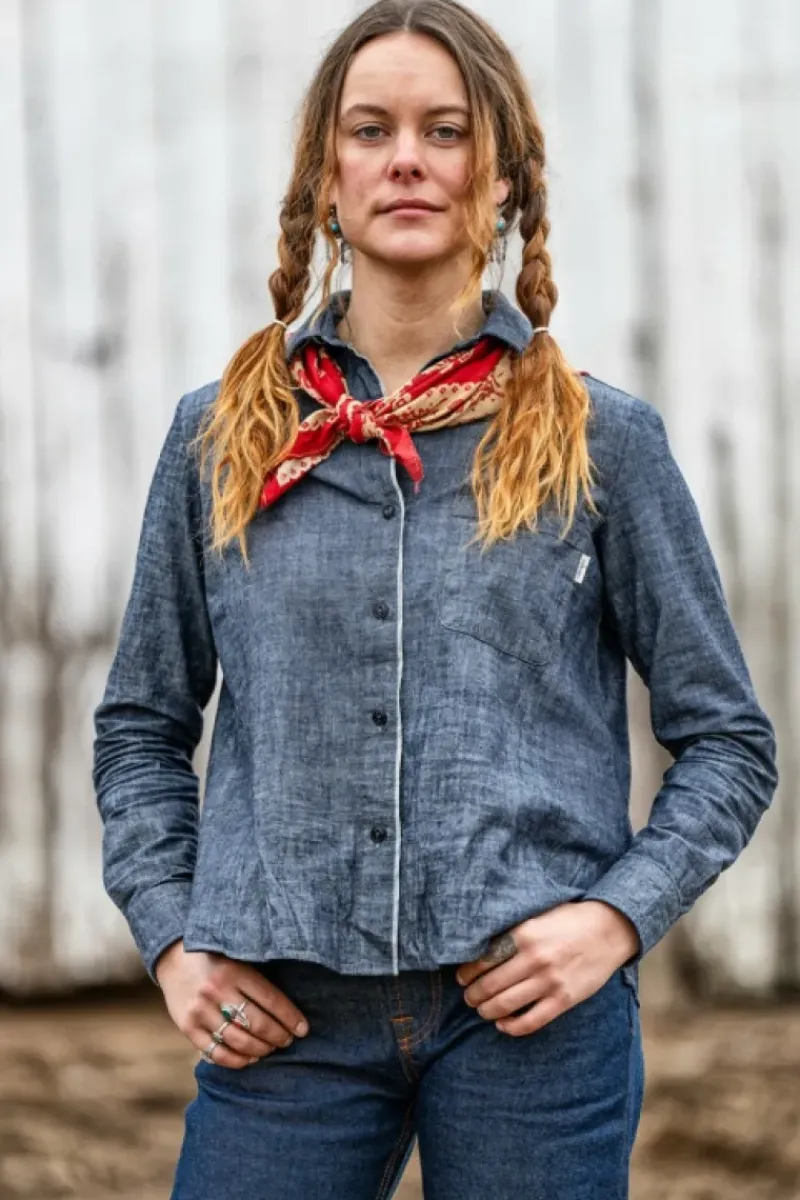 Donna Roy Rogers Camicie|Selvedge Bar|Shirt Tiny Woman Jap Selvedge Chambray Rinse