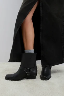 Donna Roy Rogers Scarpe|Stivaletto Engineer In Pelle
