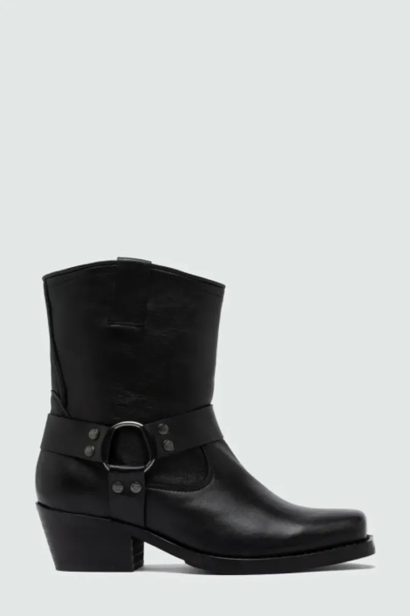 Donna Roy Rogers Scarpe|Stivaletto Engineer In Pelle