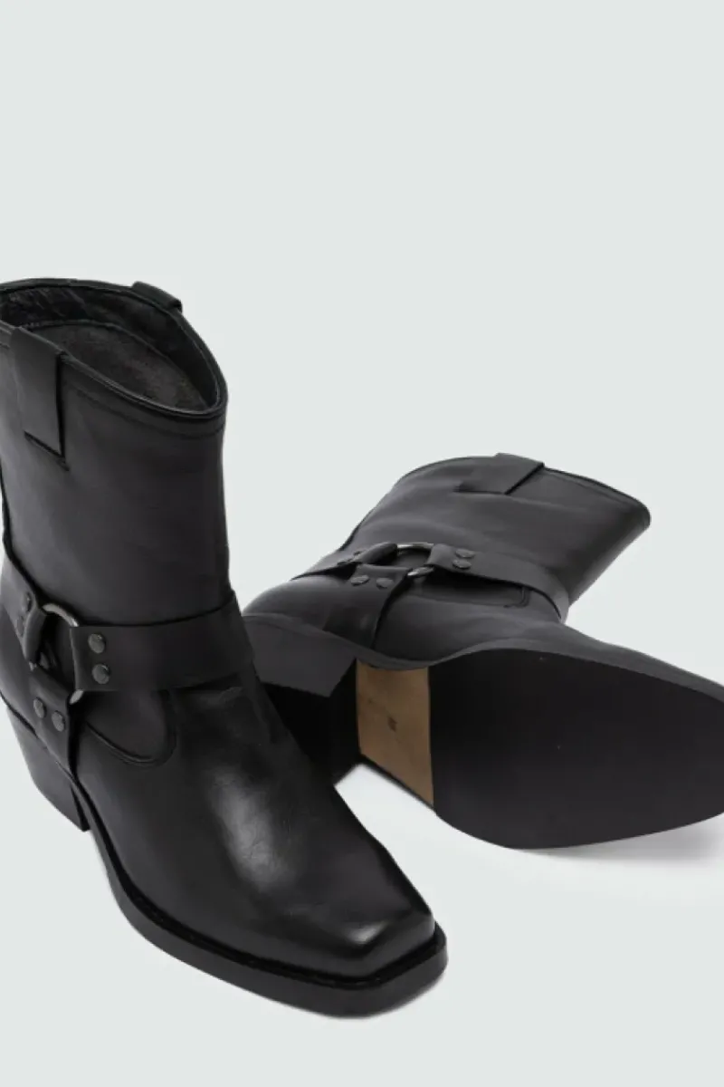 Donna Roy Rogers Scarpe|Stivaletto Engineer In Pelle