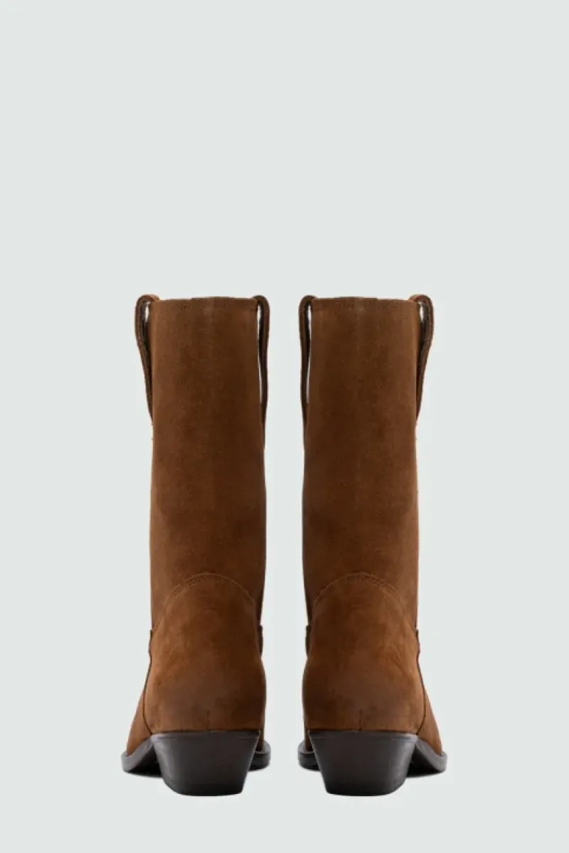 Donna Roy Rogers Scarpe|Texano Capalbio In Suede Vintage