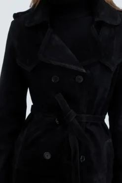 Donna Roy Rogers Capispalla|Trench In Suede Washed